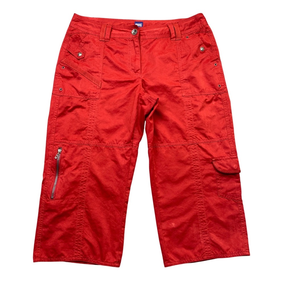 Cecil Jessy Red Cargo Capri Pants Womens 29 Utility Gorpcore Cropped Trousers